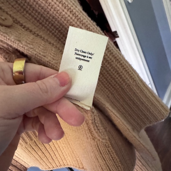 LoveShackFancy Tan Ribbed Cardigan Sweater - Picture 4 of 5